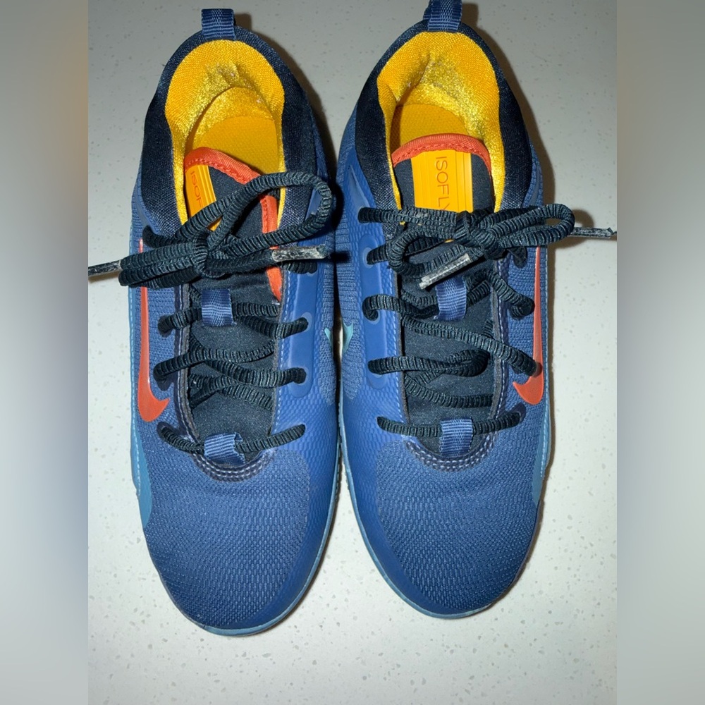 Nike Isofly GS Total Navy Kids Youth Basketball Hoopers Shoes 4Y